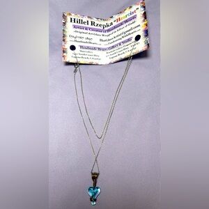 Elegant Blue Heart Pendant Sterling Silver Necklace NEW